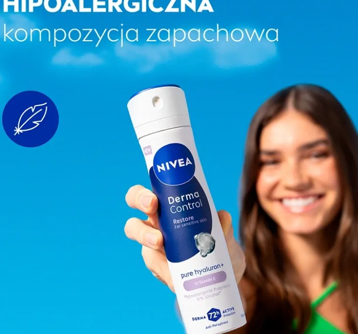 NIVEA Derma Control antyperspirant w sprayu dla kobiet Restore 150 ml