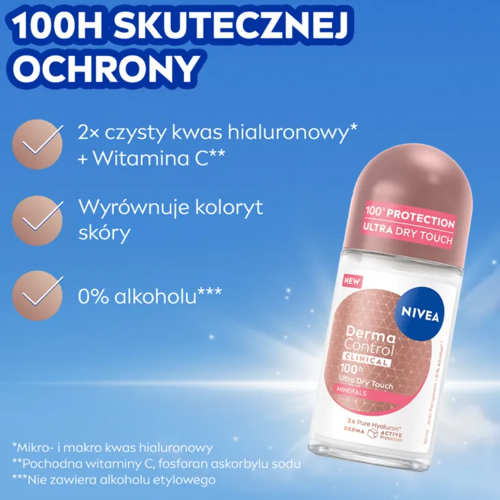 NIVEA Derma Control Clinical Ultra Dry Touch antyperspirant roll-on dla kobiet 50 ml