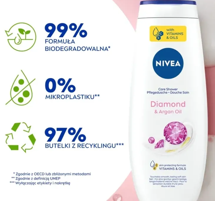 NIVEA Diamond&Argan Oil pielęgnujący żel pod prysznic 500 ml