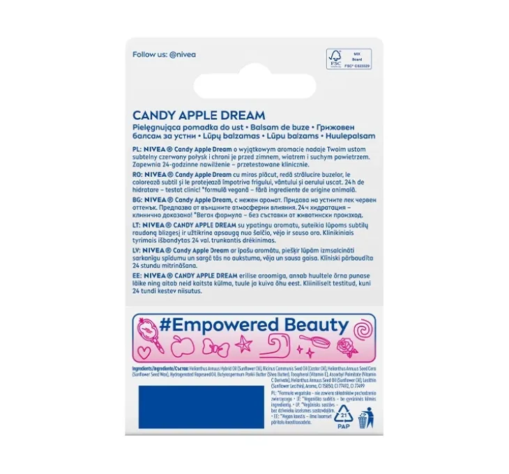 NIVEA Disney Princess pielęgnująca pomadka do ust Candy Apple Dream 4,8 g