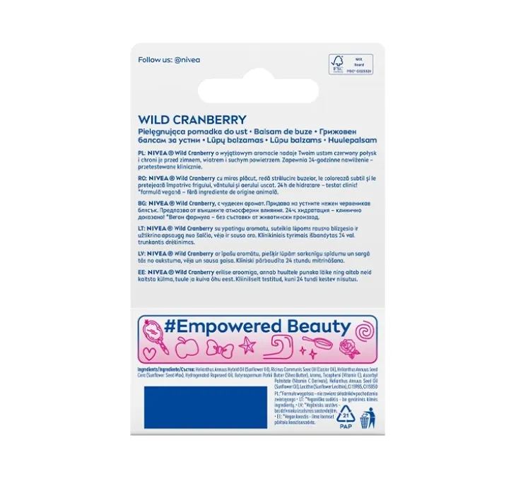 NIVEA Disney Princess pielęgnująca pomadka do ust Wild Cranberry 4,8 g