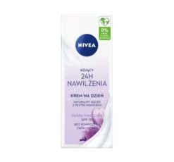 NIVEA 24h Nawilżenia kojący krem do twarzy na dzień SPF15 do skóry wrażliwej 50 ml