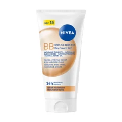 NIVEA 24h Nawilżenia krem na dzień BB 5w1 SPF15 odcień naturalny 50 ml