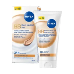 NIVEA 24h Nawilżenia krem na dzień BB 5w1 SPF15 odcień naturalny 50 ml