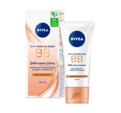 NIVEA 24h Nawilżenia krem na dzień BB 5w1 SPF15 odcień naturalny 50 ml