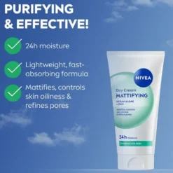 NIVEA 24h Nawilżenia matujący krem do twarzy na dzień cera mieszana 50 ml