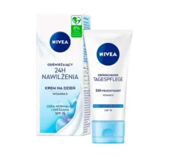 NIVEA 24h Nawilżenia odświeżający krem na dzień SPF15 cera normalna i mieszana 50 ml