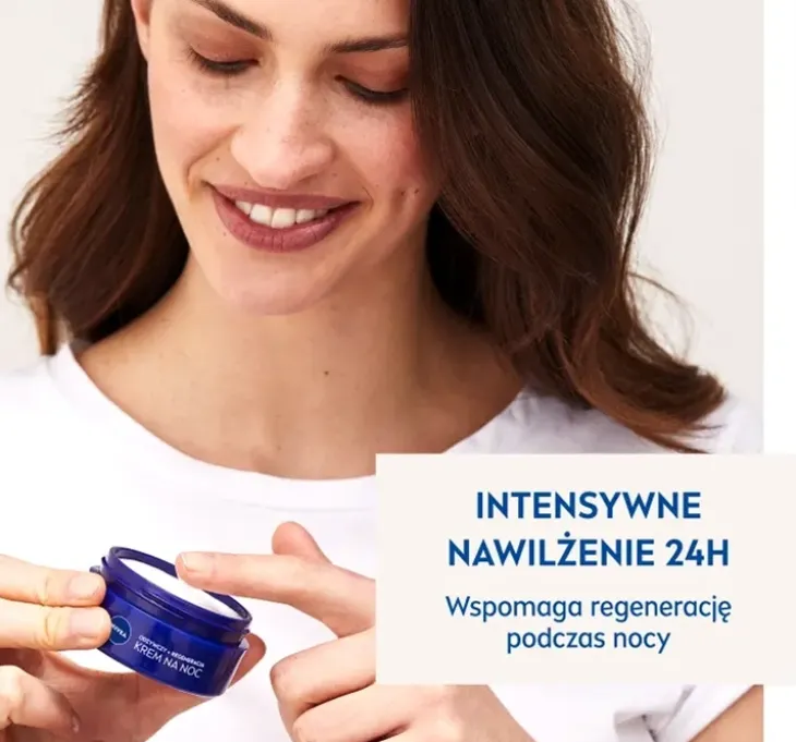 NIVEA 24h Nawilżenia odżywczo - regenerujący krem do twarzy na noc 50 ml