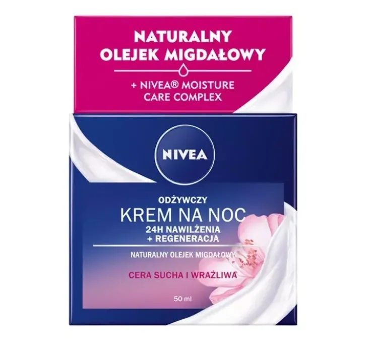NIVEA 24h Nawilżenia odżywczo - regenerujący krem do twarzy na noc 50 ml