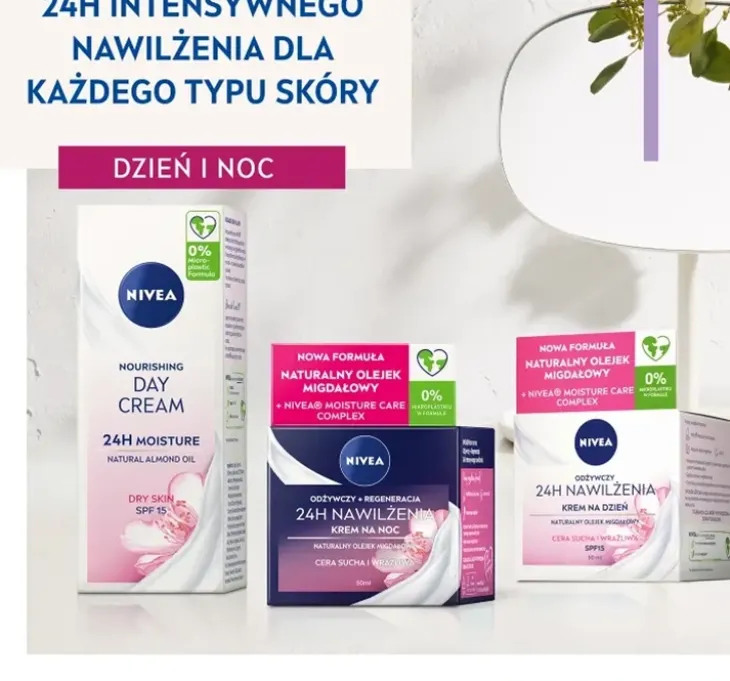 NIVEA 24h Nawilżenia odżywczo - regenerujący krem do twarzy na noc 50 ml