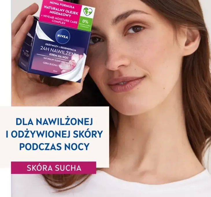 NIVEA 24h Nawilżenia odżywczo - regenerujący krem do twarzy na noc 50 ml