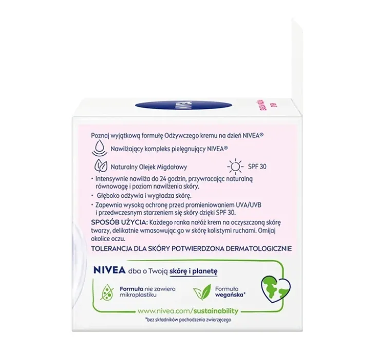 NIVEA 24h Nawilżenia odżywczy krem na dzień SPF30 50 ml