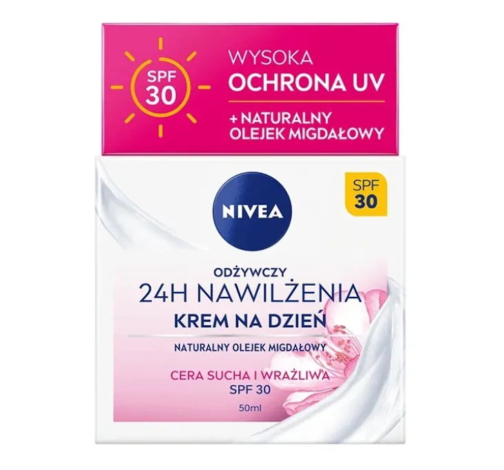 NIVEA 24h Nawilżenia odżywczy krem na dzień SPF30 50 ml