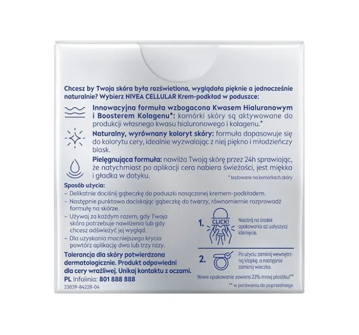 NIVEA Hyaluron Cellular Filler podkład w kompakcie SPF15 02 Mittel 15 g