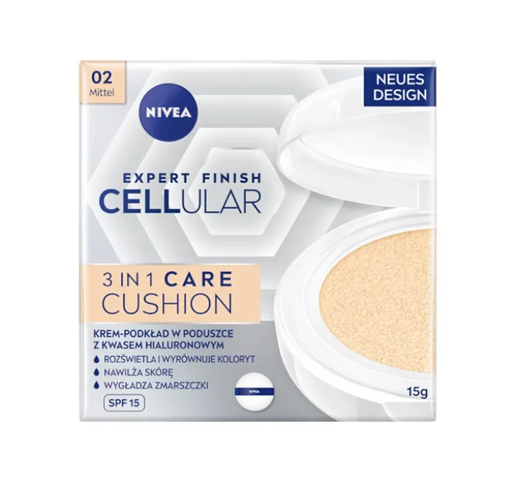 NIVEA Hyaluron Cellular Filler podkład w kompakcie SPF15 02 Mittel 15 g