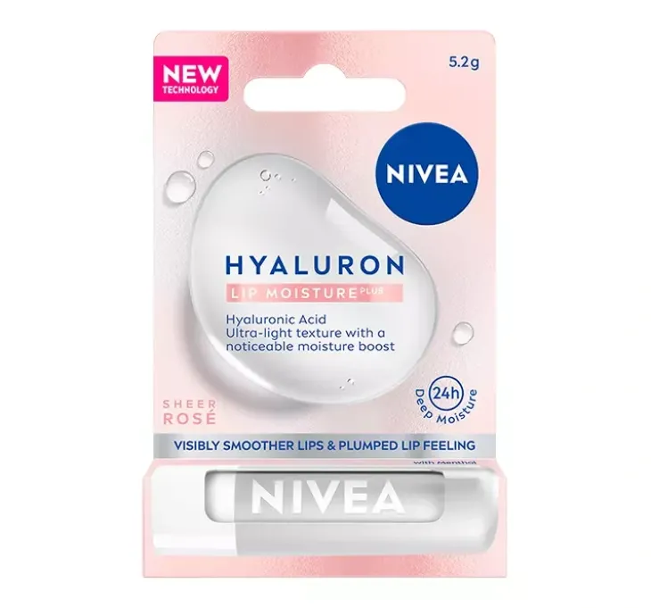 NIVEA Hyaluron Lip Moisture Plus nawilżający balsam do ust w sztyfcie Sheer Rose 5,2 g