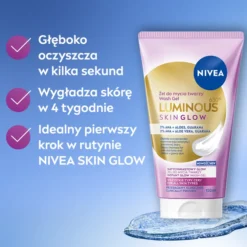 NIVEA Luminous630 Skin Glow żel do mycia twarzy 2% AHA, aloes i guarana 150 ml