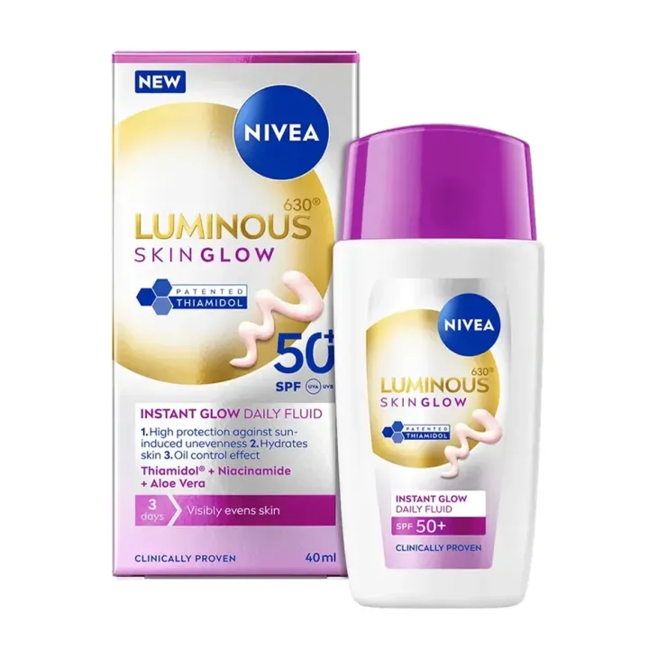 NIVEA Luminous630 Skin Glow Instant Glow Daily Fluid lekki krem koloryzujący do twarzy SPF50+ 40 ml