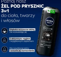 NIVEA MEN Active Clean żel pod prysznic dla mężczyzn 500 ml