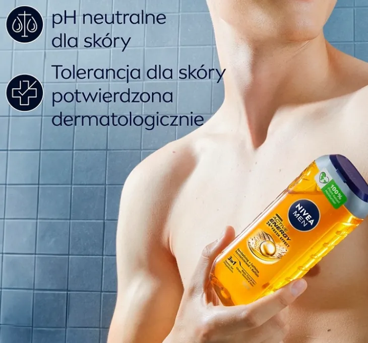 NIVEA MEN Active Energy energetyzujący żel pod prysznic 3w1 dla mężczyzn 500 ml