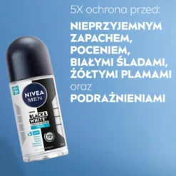 NIVEA MEN Black&White Invisible Fresh antyperspirant roll-on dla mężczyzn 50 ml