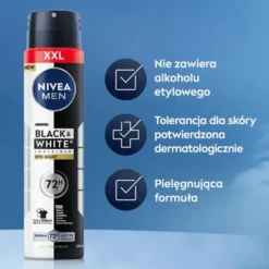 NIVEA MEN Black & White Invisible Epic Night antyperspirant w sprayu 250 ml