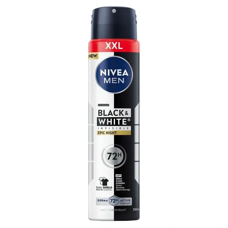 NIVEA MEN Black & White Invisible Epic Night antyperspirant w sprayu 250 ml