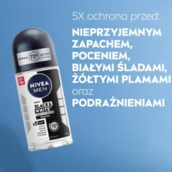 NIVEA MEN Black&White Invisible antyperspirant roll-on dla mężczyzn 50 ml
