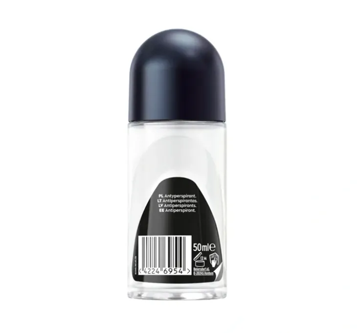NIVEA MEN Black&White Invisible antyperspirant roll-on dla mężczyzn 50 ml