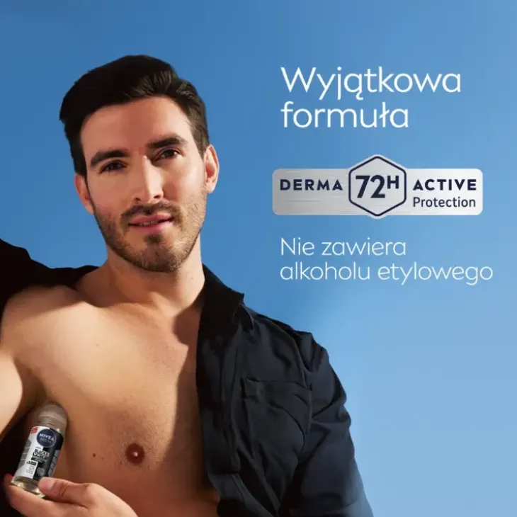 NIVEA MEN Black&White Invisible antyperspirant roll-on dla mężczyzn 50 ml