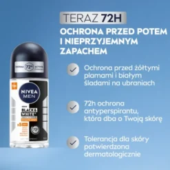 NIVEA MEN Black&White Invisible Ultimate Impact antyperspirant roll-on dla mężczyzn 50 ml