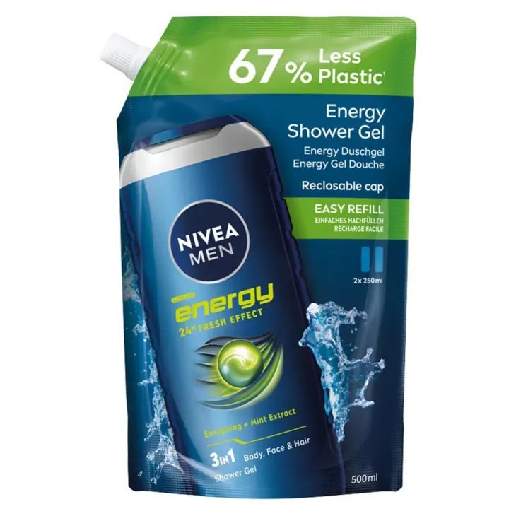 NIVEA MEN Energy energetyzujący żel pod prysznic 3w1 refill 500 ml