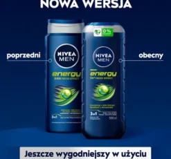 NIVEA MEN Energy energetyzujący żel pod prysznic 3w1 dla mężczyzn 500 ml