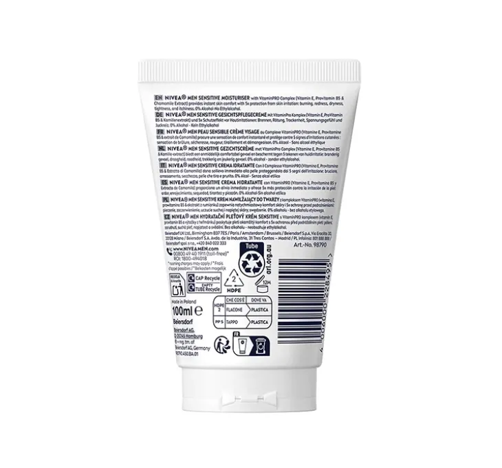 NIVEA MEN Sensitive łagodzący krem do twarzy dla mężczyzn 100 ml