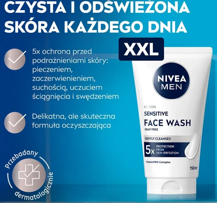 NIVEA MEN Sensitive Face Wash żel do mycia twarzy 150 ml