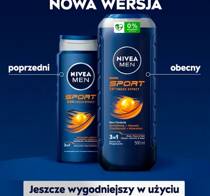 NIVEA MEN Sport żel pod prysznic 3w1 dla mężczyzn 500 ml