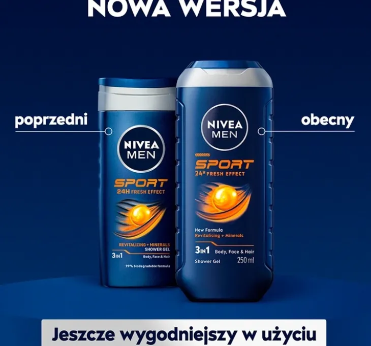 NIVEA MEN Sport żel pod prysznic 3w1 dla mężczyzn 250 ml