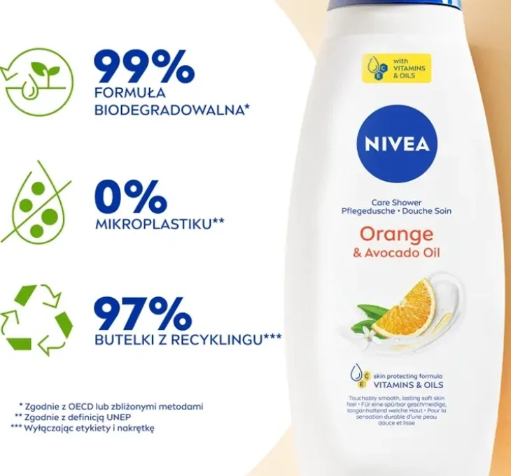 NIVEA Orange&Avocado Oil pielęgnujący żel pod prysznic 750 ml