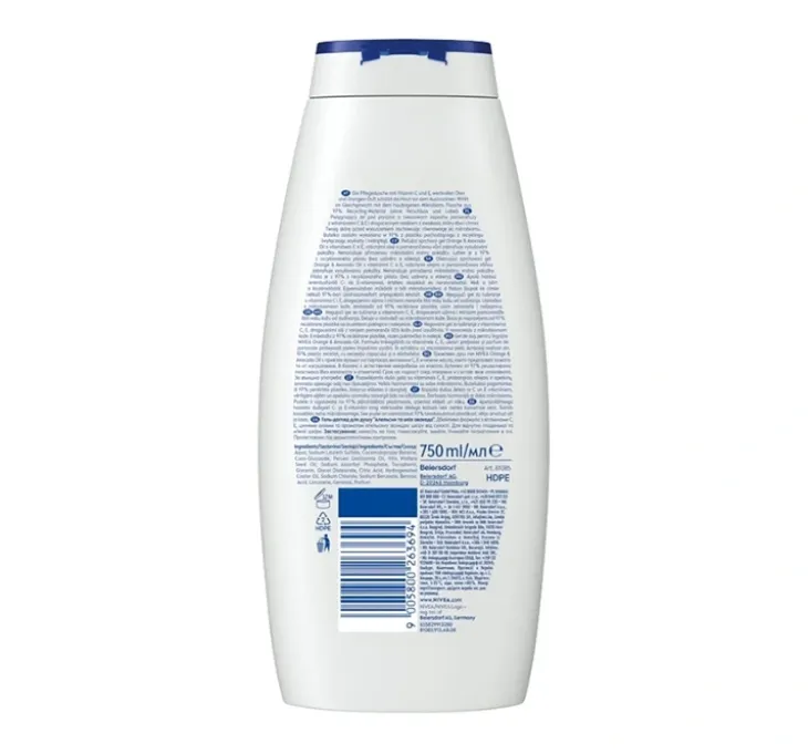 NIVEA Orange&Avocado Oil pielęgnujący żel pod prysznic 750 ml