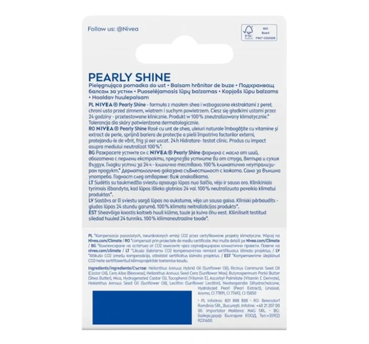 NIVEA Pearly Shine pomadka-balsam do ust 4,8 g