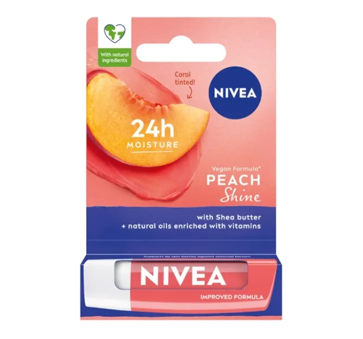 NIVEA pielęgnująca pomadka do ust Peach Shine 4,8 g