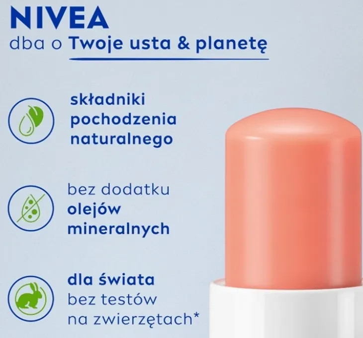 NIVEA pielęgnująca pomadka do ust Peach Shine 4,8 g