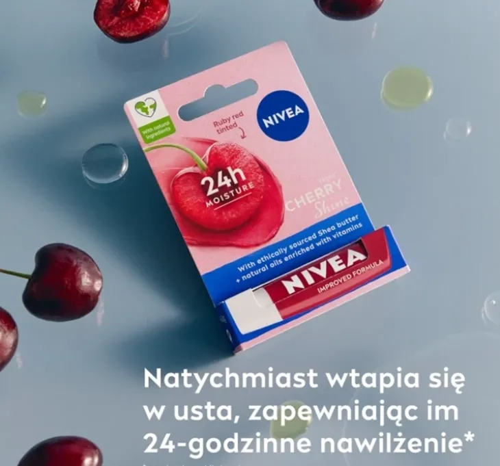 NIVEA pielęgnująca pomadka do ust Cherry Shine 4,8 g