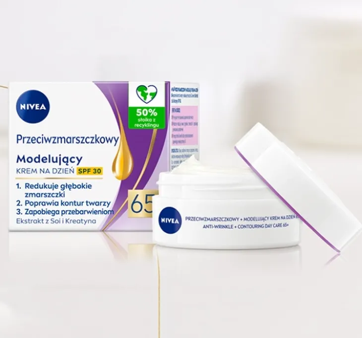 NIVEA Przeciwzmarszczkowy + Modelujący 2 pack krem na dzień SPF30 65+ 50 ml + krem na noc 50 ml