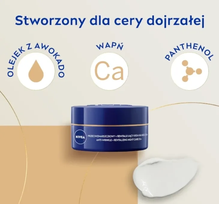 NIVEA przeciwzmarszczkowy rewitalizujący krem do twarzy 55+ na noc 50 ml