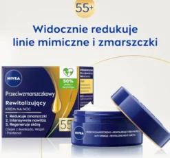 NIVEA przeciwzmarszczkowy rewitalizujący krem do twarzy 55+ na noc 50 ml