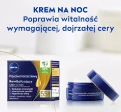 NIVEA przeciwzmarszczkowy rewitalizujący krem do twarzy 55+ na noc 50 ml