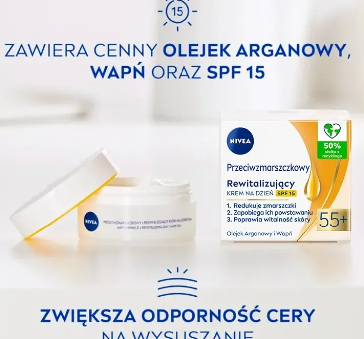 NIVEA przeciwzmarszczkowy rewitalizujący krem do twarzy na dzień SPF15 50 ml