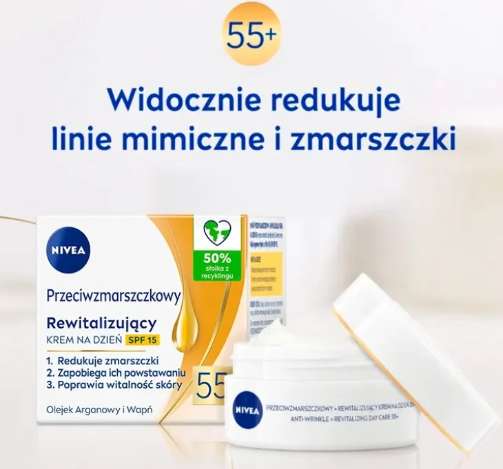 NIVEA przeciwzmarszczkowy rewitalizujący krem do twarzy na dzień SPF15 50 ml
