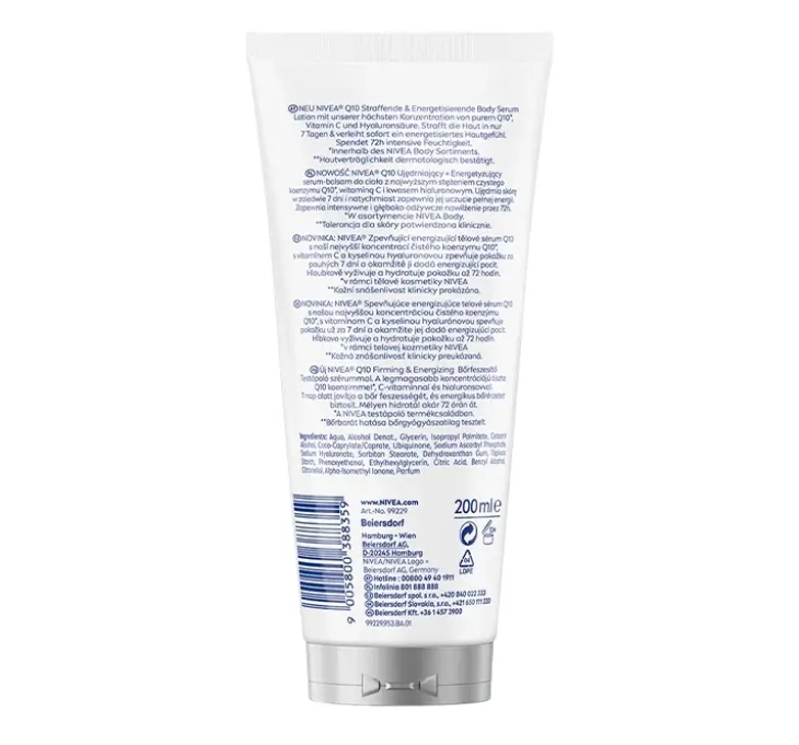 NIVEA Q10 Ujędrniające + Energetyzujące serum-balsam do ciała 200 ml